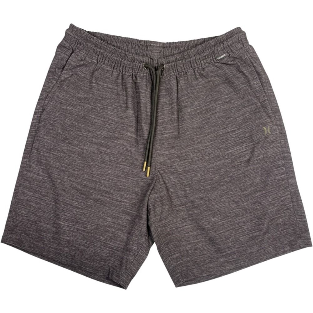 Hurley Mens Hybrid Shorts Medium Gray Heather Elastic Waist Drawstring Shorts